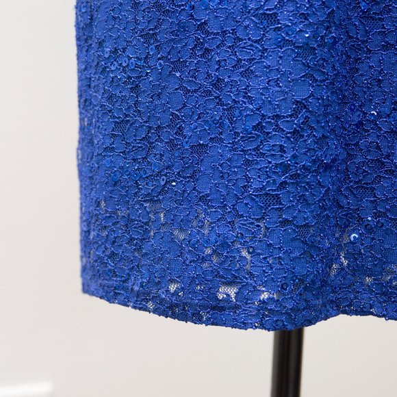 Bellissima Blue Lace Dress with Sequins - Picture 5 of 6